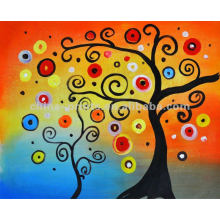 Árvores abstratas coloridas manualmente Pintura a óleo